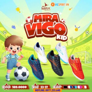 Giày đá banh trẻ em Mira Vigo đế TF đá sân nhân tạo