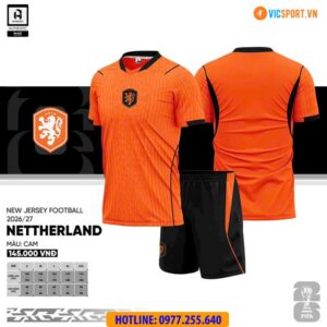 Áo đá banh đội tuyển Hà Lan WC 2026 vải mè