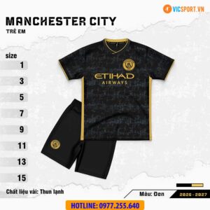 Quần áo đá banh trẻ em Clb Man City mùa giải 2026-2027