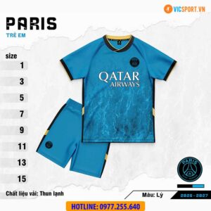 Quần áo đá banh trẻ em Clb PSG mùa giải 2026-2027