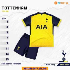 Quần áo đá banh trẻ em Clb Tottenham mùa giải 2026-2027