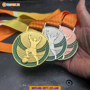 Huy chương bóng đá hình cầu thủ ăn mừng