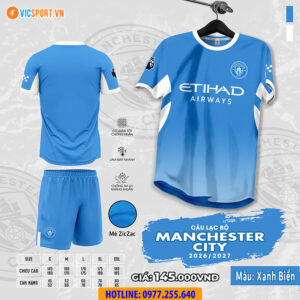 Áo đá banh Clb Man City mùa giải 2026-2027 vải mè